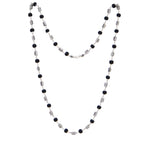 Original Karungali mala featuring triangle silver beads for spiritual wear