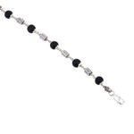 Karungali with Oval Filigree Beads Silver Bracelet