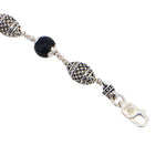 Karungali with Cylindrical Silver Bracelet
