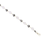 Sphatik Diamond Cut Beads With Om Silver Beads Bracelet