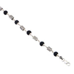 Karungali with Triangle Beads Silver Bracelet