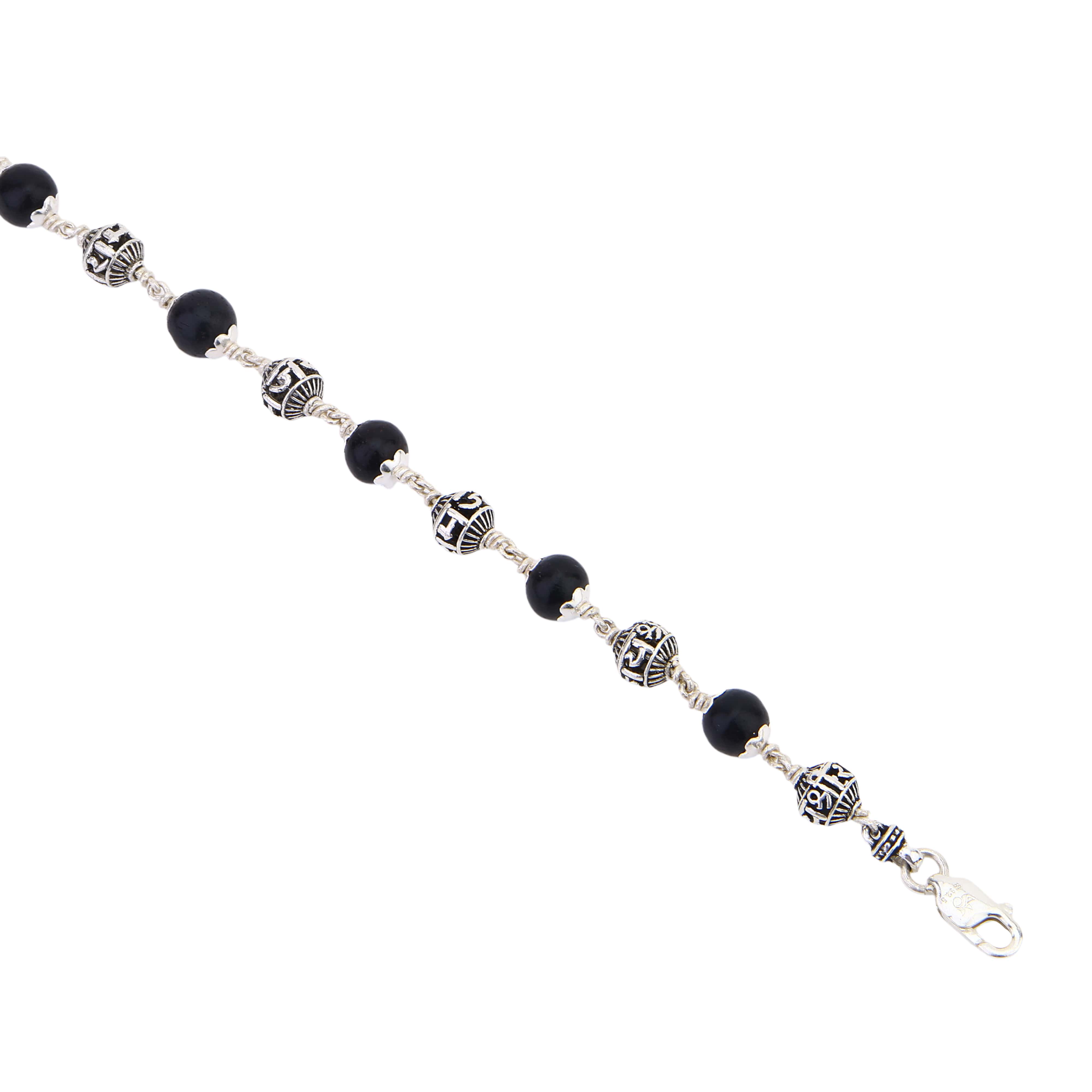 Karungali with Jay Shree Ram Silver Bracelet