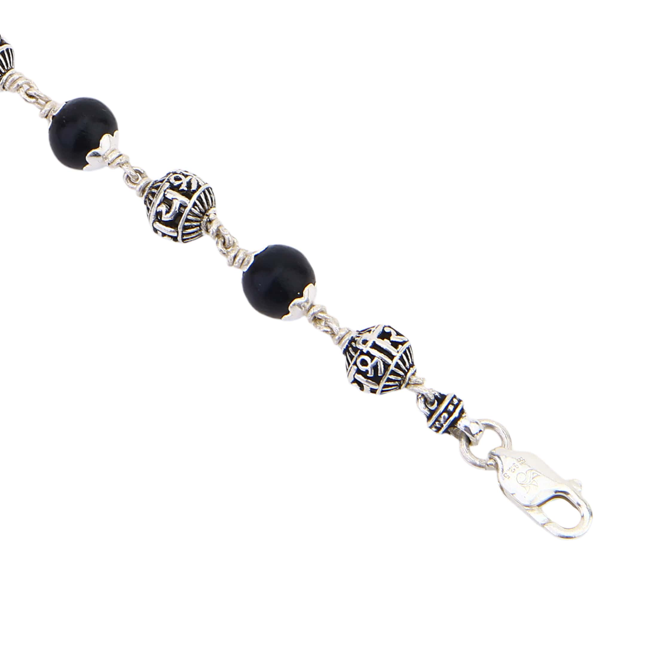 Karungali with Jay Shree Ram Silver Bracelet