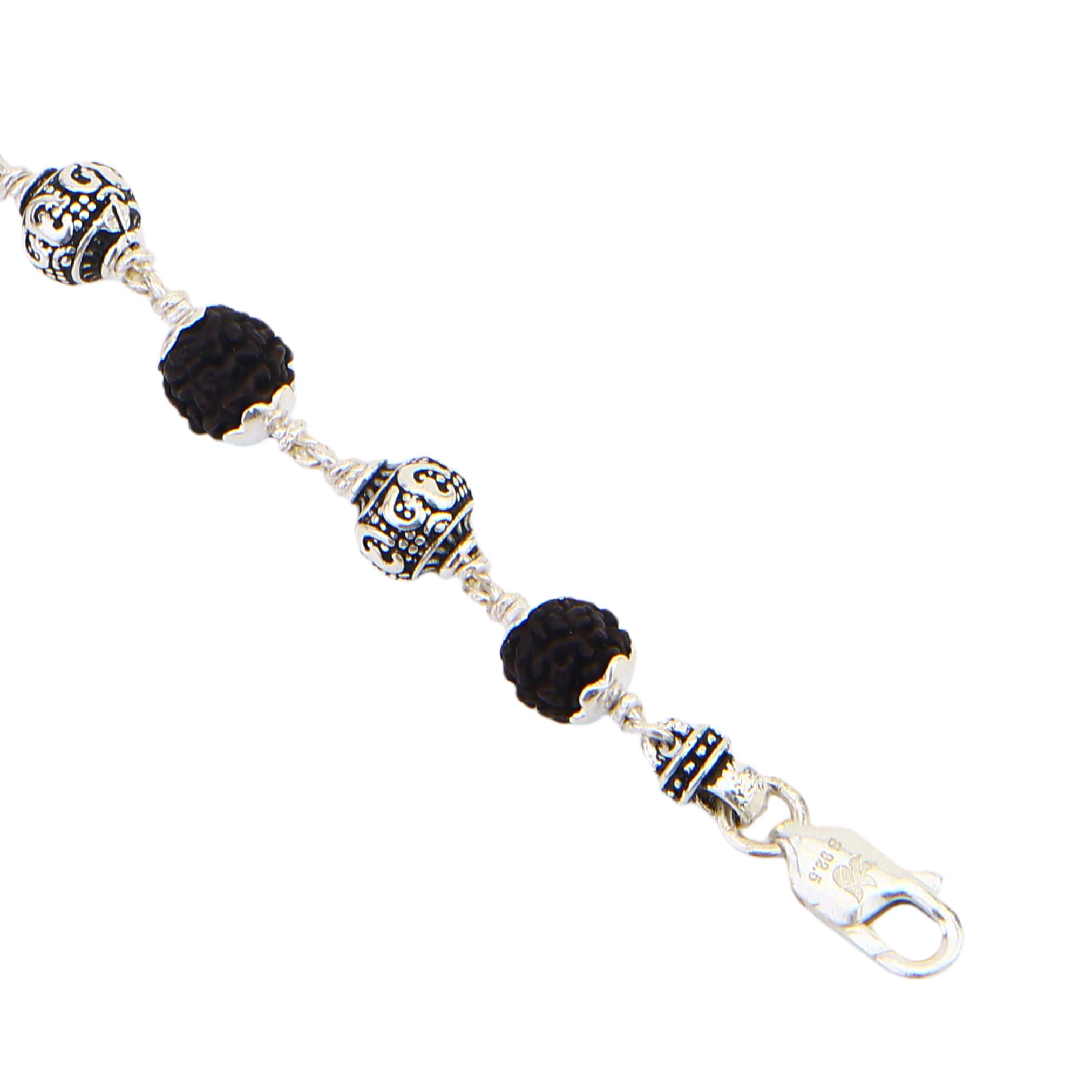 Original Karungali with Om Silver Bracelet