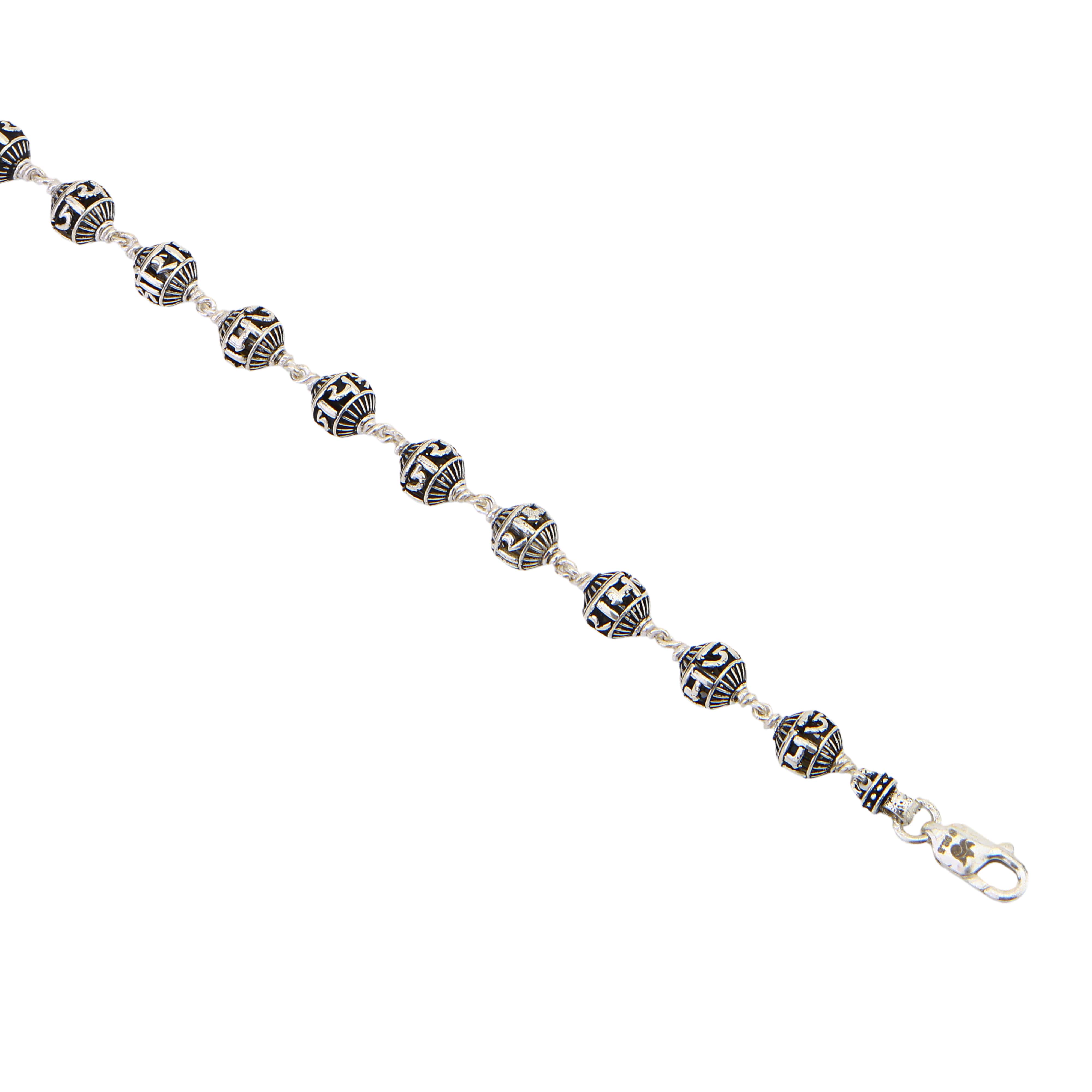 Jay Shree Ram Silver Bead Bracelet