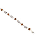 Rudraksha and Triangle Silver Beads Bracelet