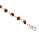 Authentic Rudraksha Silver Bracelet with Rounded Square Frames