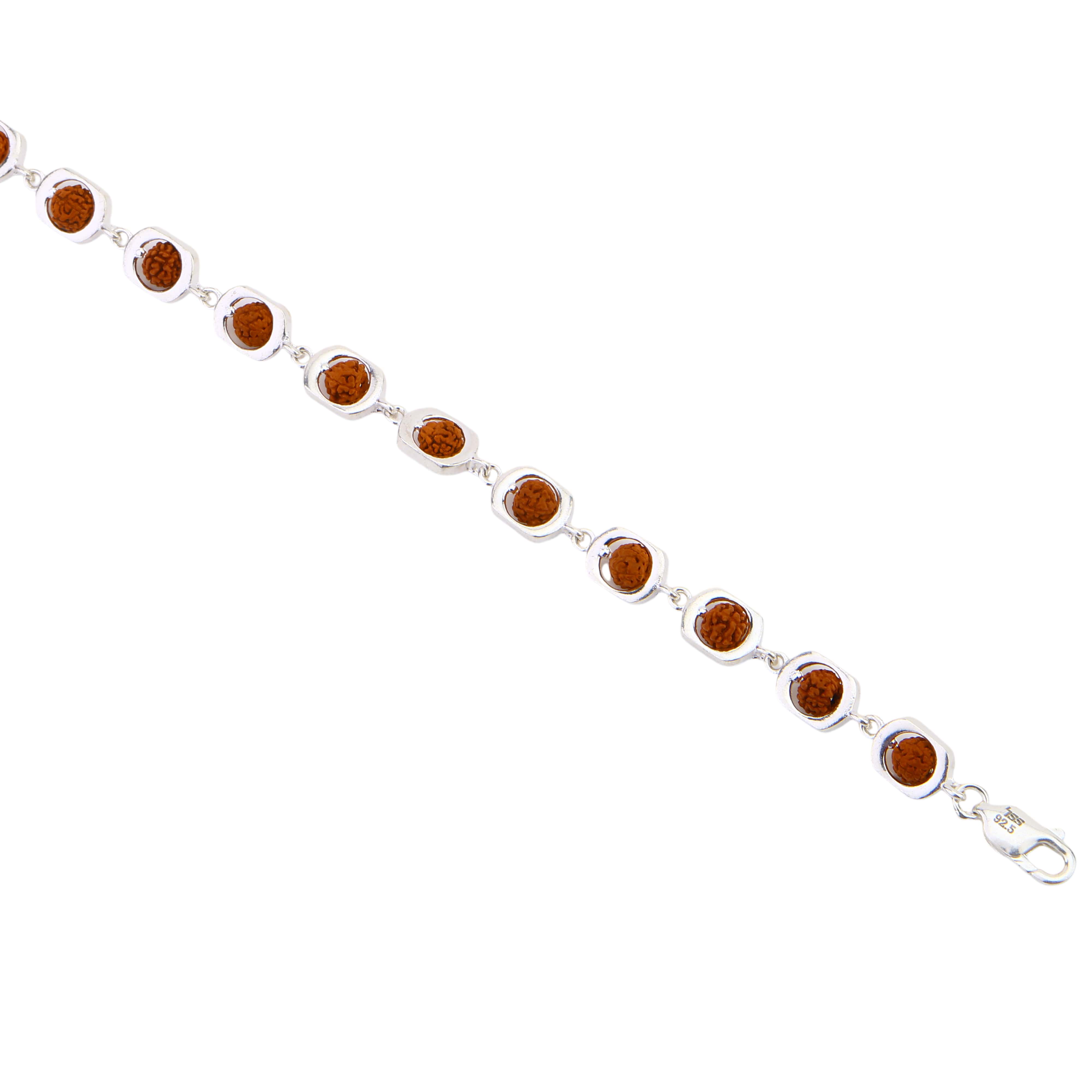 Authentic Rudraksha Silver Round Orbit Bracelet