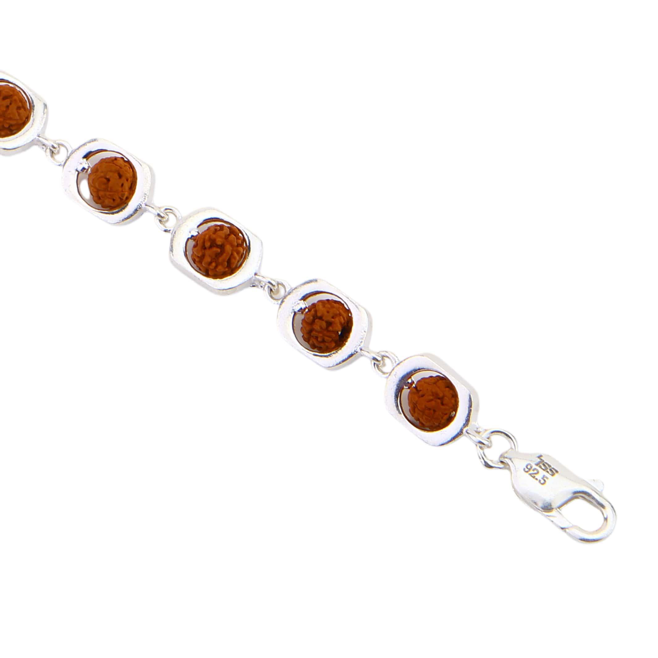 92.5 Silver Round Orbit Rudraksha Bracelet