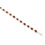 Original Rudraksha 92.5 Silver Bracelet (Square Link)