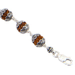 Rudraksha With Om Cap Silver Bracelet