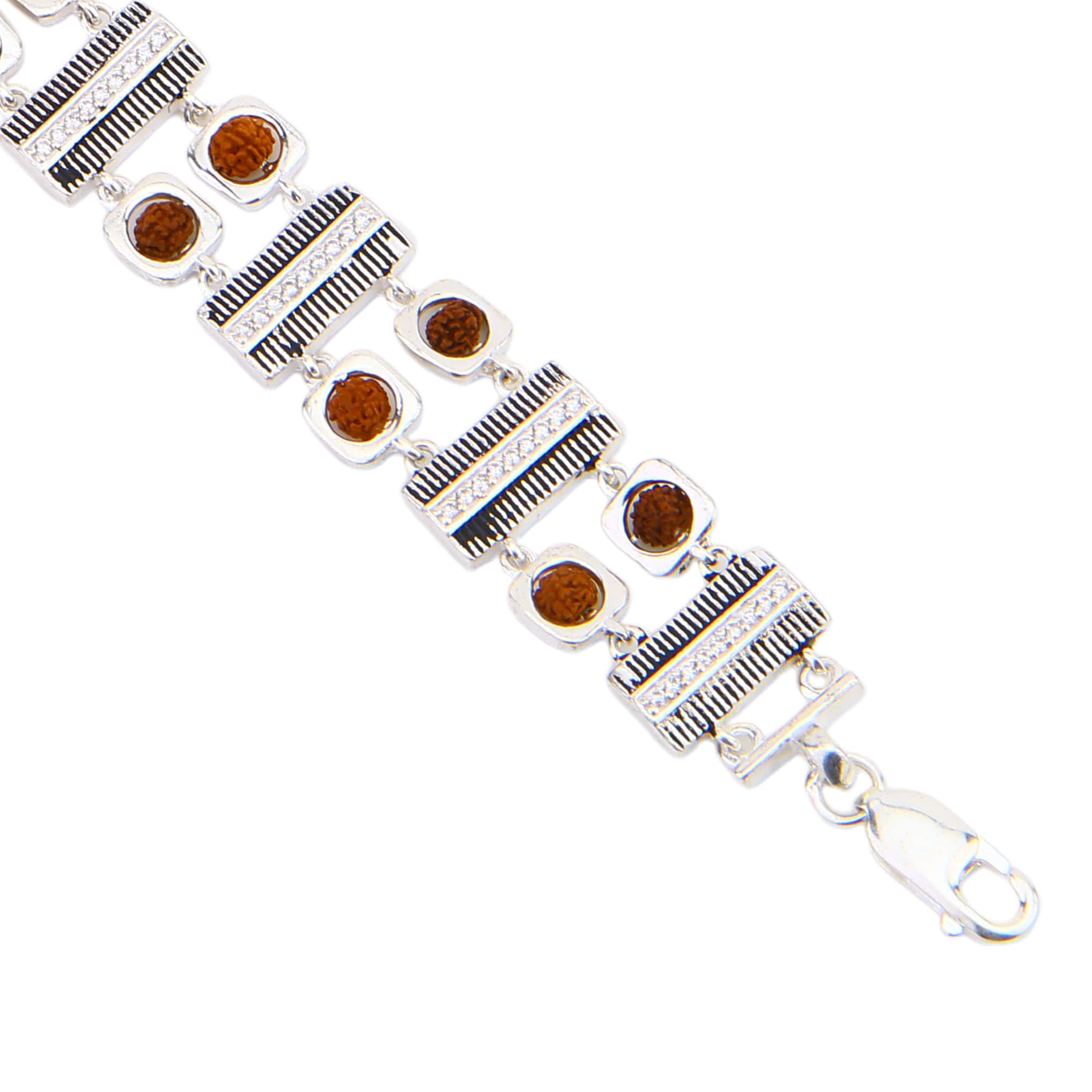 Premium 92.5 Silver Striped Bracelet