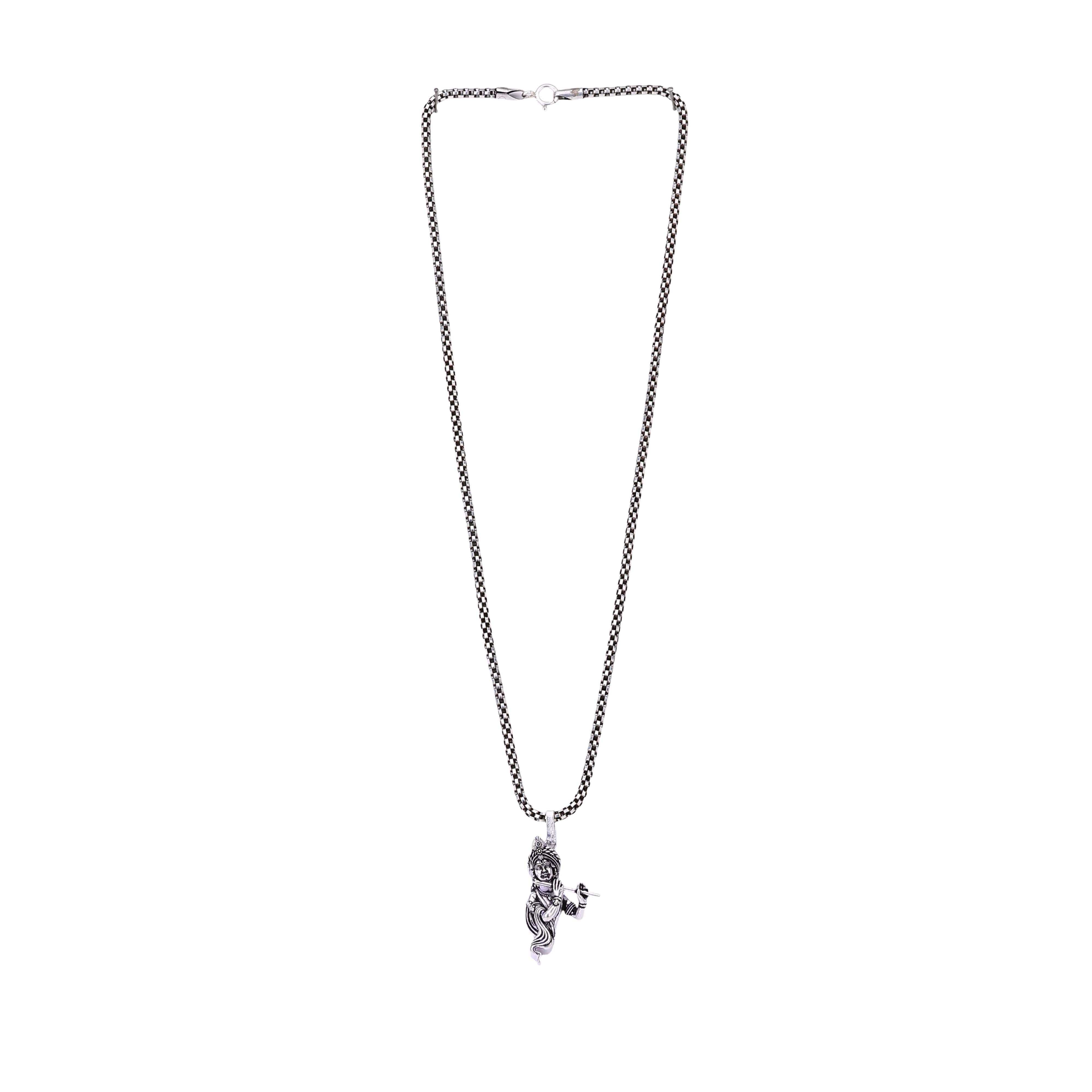 Lord Murlidhar Krishna Silver Pendant
