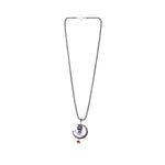 Shiva Trishul with Moon Rudraksha Silver Pendant