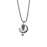 Shiva Trishul with Moon Rudraksha Silver Pendant