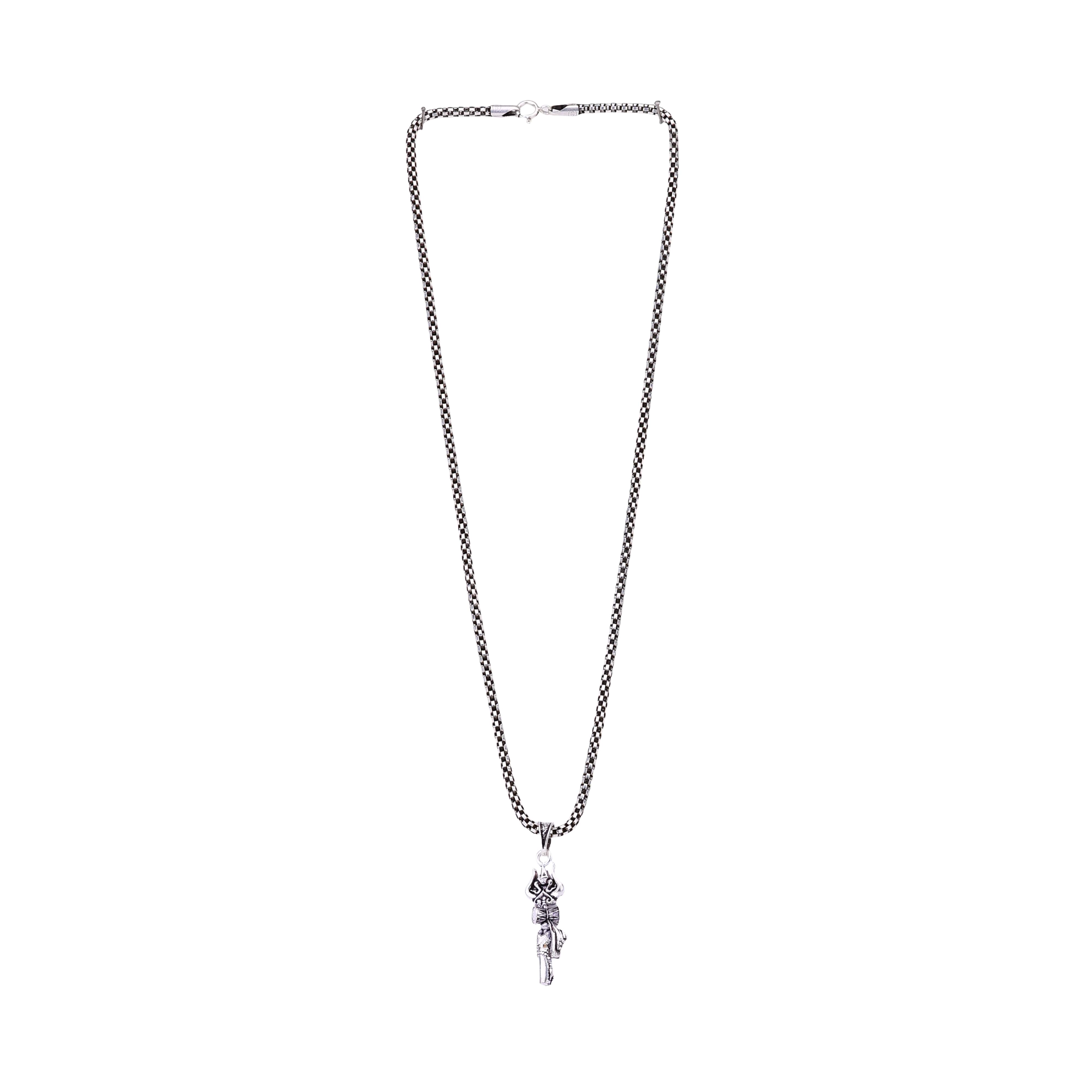 Sacred Trishul Damru pendant crafted in 92.5 silver