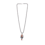 Om Rudraksha Beads Silver Pendant