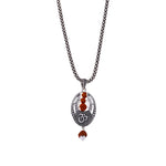 Om Rudraksha Beads Silver Pendant