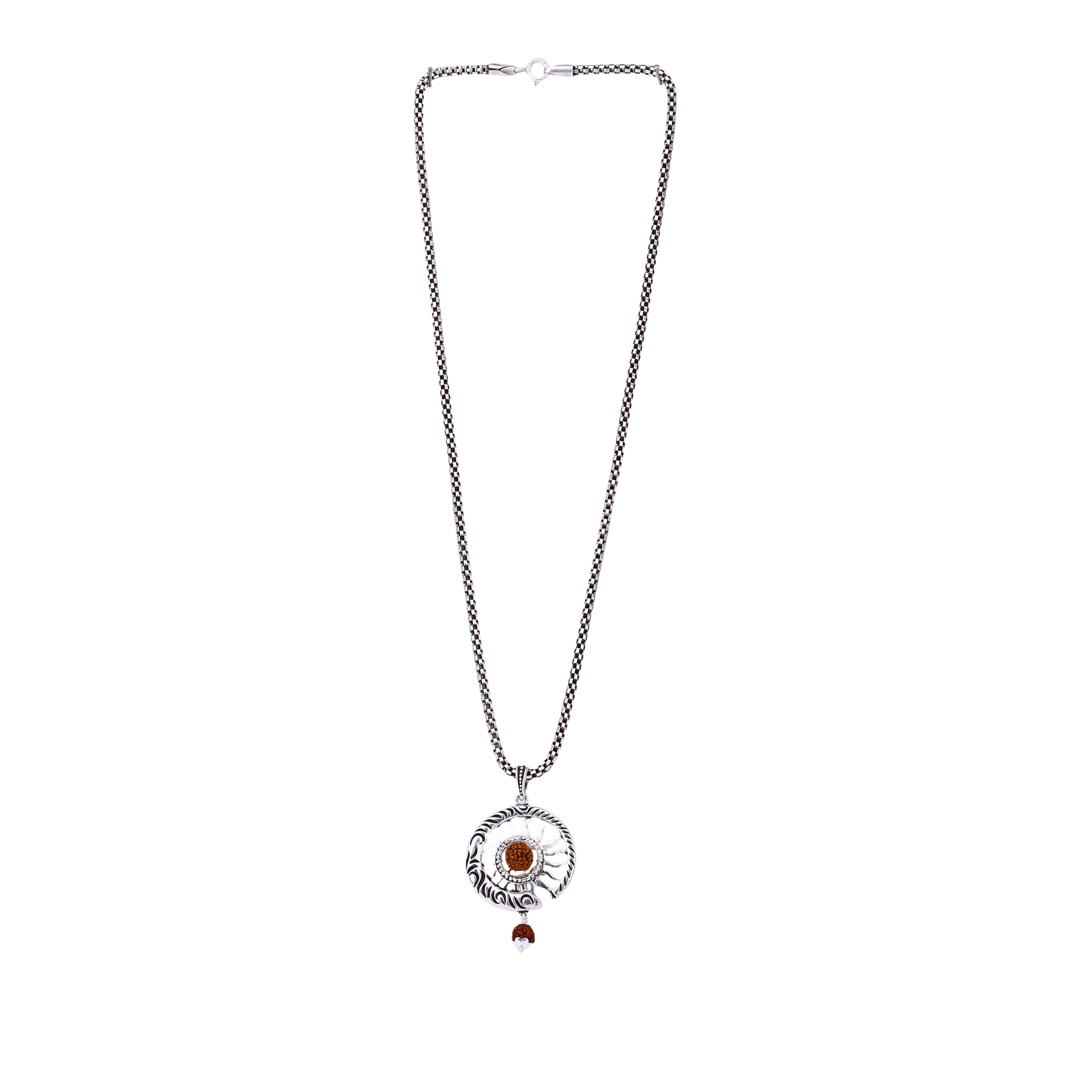 Surya Rudraksha Silver Pendant