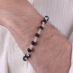 92.5 Silver Black Rudraksha Bracelet