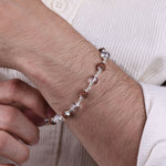 Rudraksha with Sphatik Beads Silver Bracelet