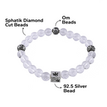 Spatik Diamond Cut Beads with Om Silver Beads Bracelet