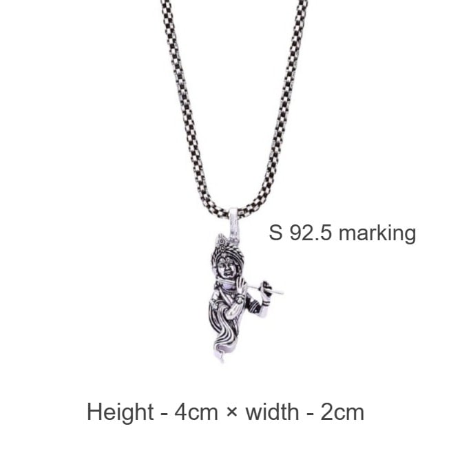 92.5 Silver Murlidhar Krishna Pendant