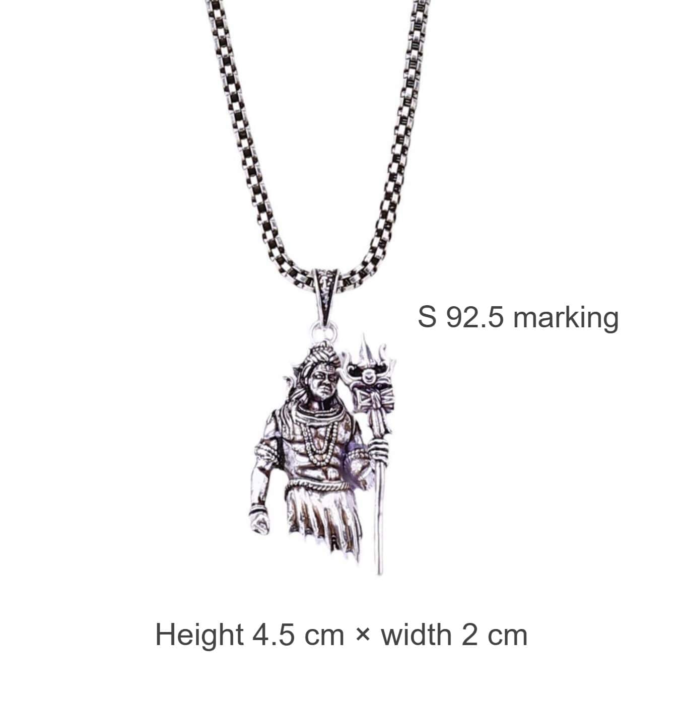 Lord Shiva Silver Pendant
