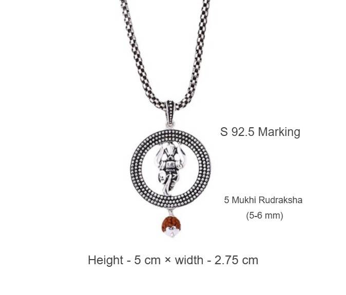 Trishul Rudraksha Silver Pendant