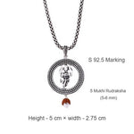 Trishul Rudraksha Silver Pendant