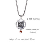 Sacred Mantra Shiva Silver Pendant