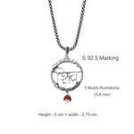 Shiva Script Silver Pendant