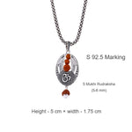 Om Rudraksha Beads Silver Pendant