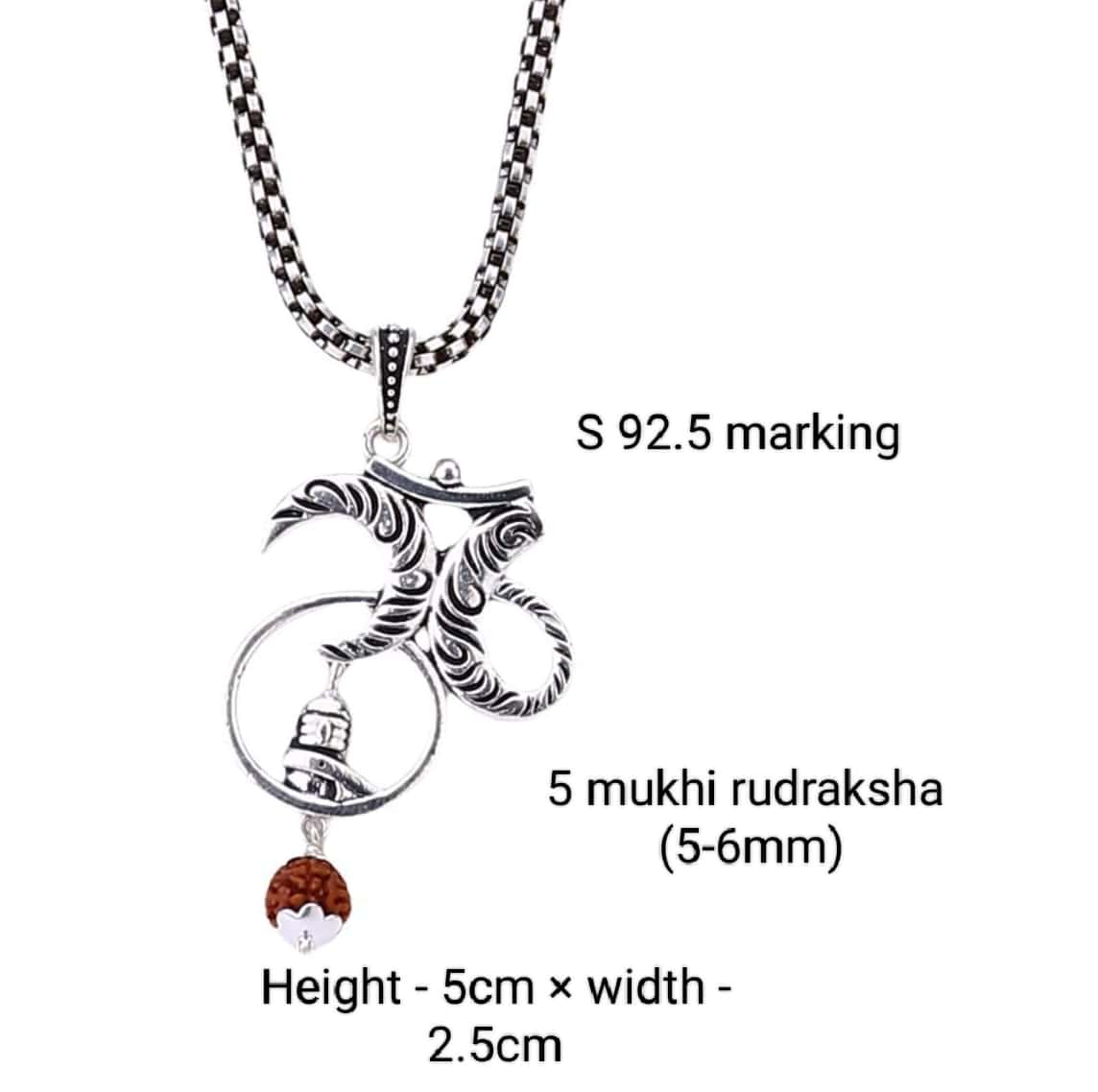 Mahadev Om Chandra Silver Pendant