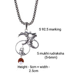 Mahadev Om Chandra Silver Pendant