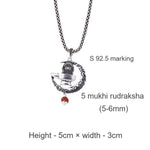Shiva Trishul with Moon Rudraksha Silver Pendant