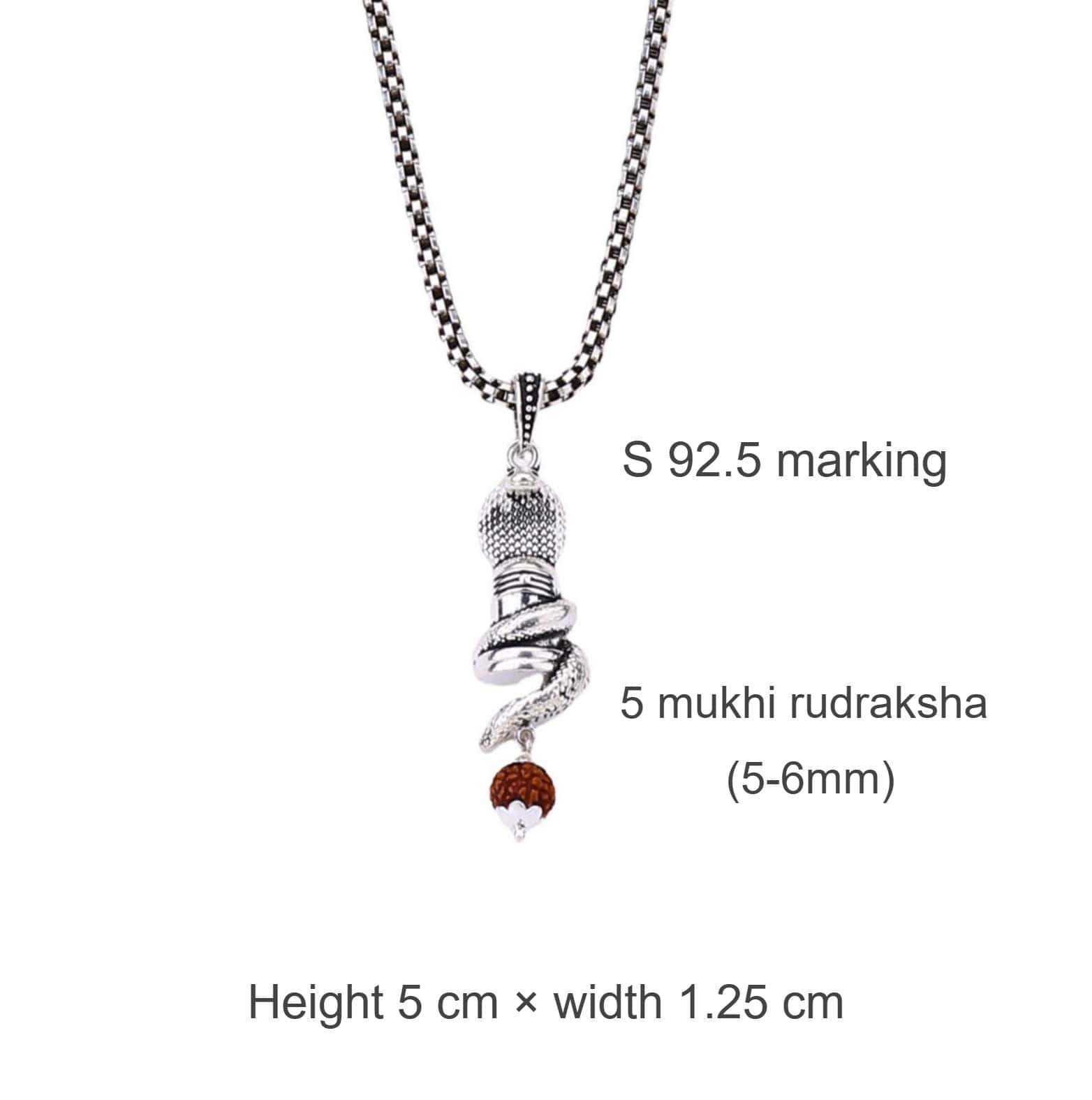Sheshnag Shivling Rudraksha Silver Pendant