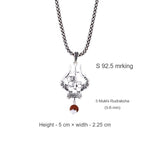 Shiva Trishul Damru with Rudraksha Silver Pendant