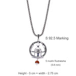 Mahadev Shivling Trishul Frame Silver Pendant