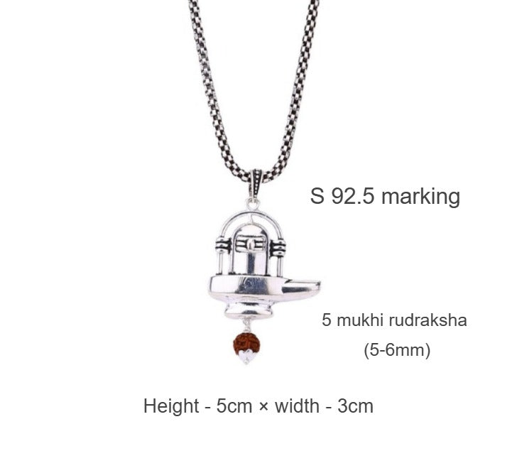Spiritual Shivling Rudraksha Silver Pendant