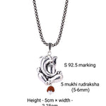 Ganesha Shivling Rudraksha Silver Pendant