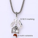 Shiva Trishul Rudraksha Silver Pendant