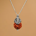 Shiva Pendant with 5 Mukhi Nepali Rudraksha