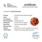 Rudraksha Silver Bracelet Single Line for Kids