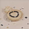 Lava Stone and Om Silver Beads Bracelet