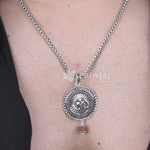 Sacred Surya Om Rudraksha Silver Pendant