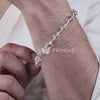 Sphatik Diamond Cut Beads Silver Bracelet