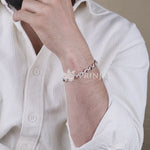 Premium 92.5 Silver Edged Square Bracelet