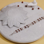 Rudraksha Silver Bracelet with Central Naag Double Line