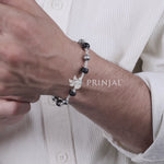 Karungali with Om Silver Bracelet
